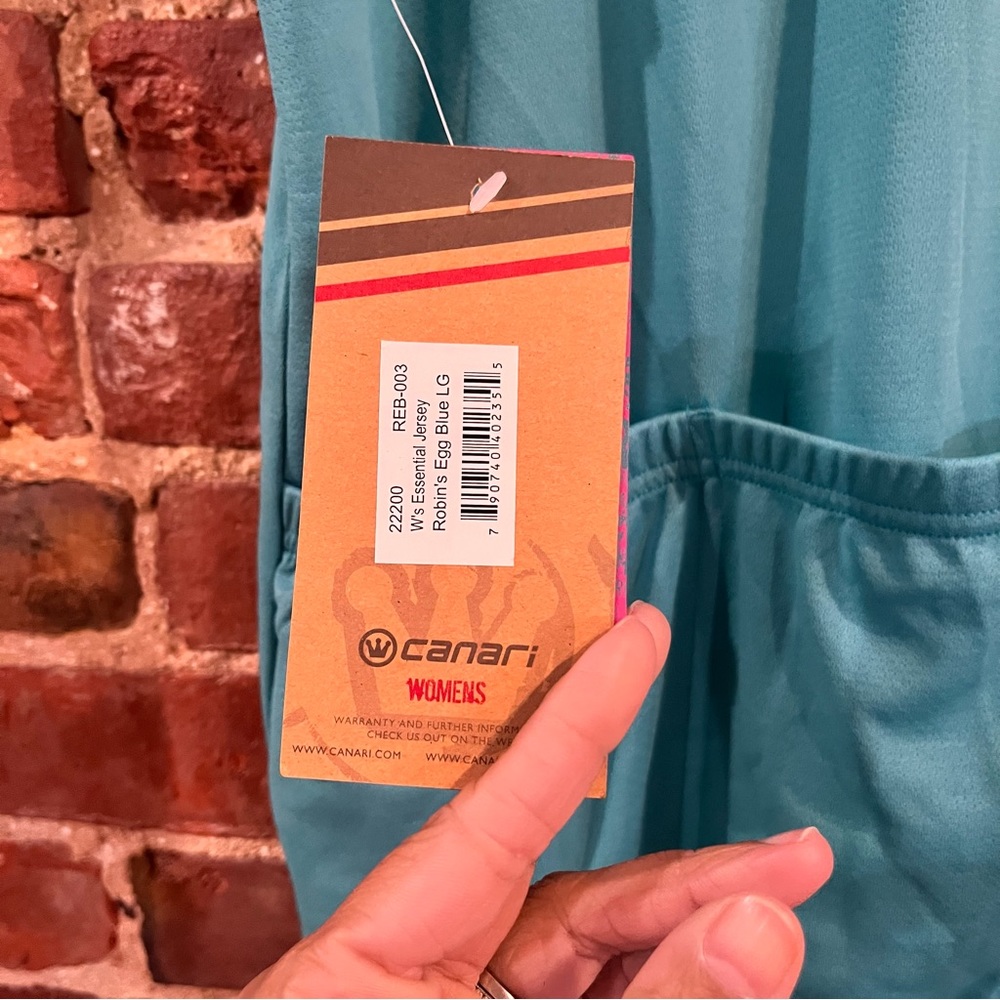 NEW Canari Women's Essential Jersey Robin's Egg Blue Size Large 1/4 Zip Pockets - Picture 4 of 5